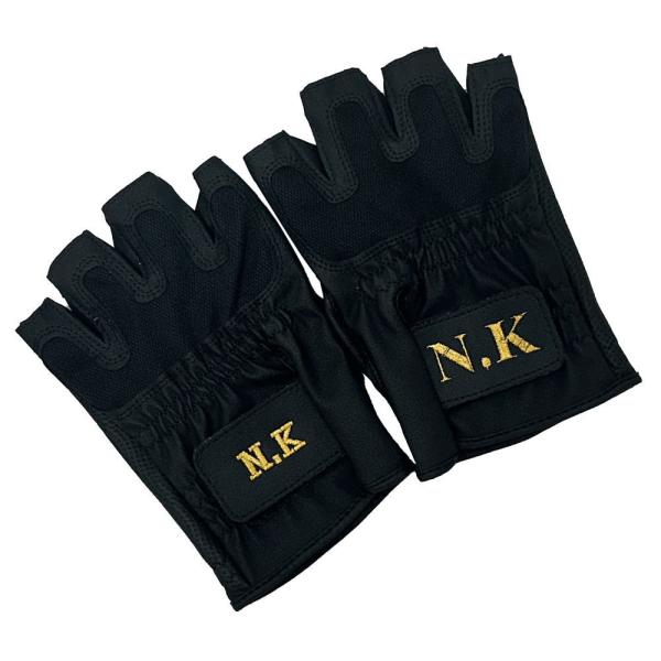 オーダー刺繍 ドライビング グローブ レザックス 半指 合成皮革 ブラック 車用 JOYFIT 28