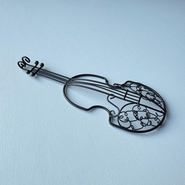 アイアン バイオリン ブラック 楽器 アレンジベース ワイヤー オブジェ インテリア 弦楽器 フラワ...