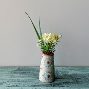小さいフラワーベース 花瓶 一輪挿し 花柄 陶...の詳細画像5
