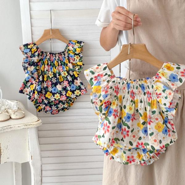 【予約商品】ベビー服 韓国ファッション プリント タンクトップ ショートパンツ セットアップ 新生児...