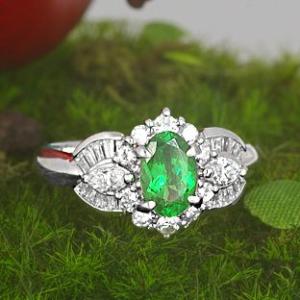 マルチカラー エメラルド ルビー サファイア 指輪 リング 0.3ct Pt100