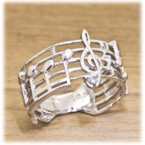 ダイヤモンド リング 指輪 0.02ct K10WG K10YG K10PG 楽譜 音符 モチーフ 4月 誕生石 天然石 選べる地金