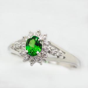 マルチカラー エメラルド ルビー サファイア 指輪 リング 0.3ct Pt100