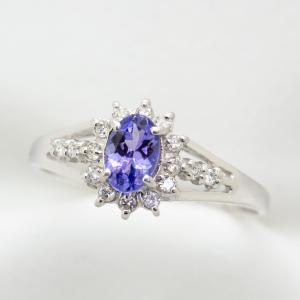 タンザナイト リング 指輪 0.3ct K10WG/K10YG 12月 誕生石 天然石 選べる地金