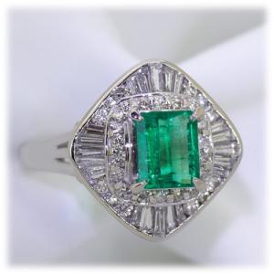 エメラルド 指輪 リング 1.0ct K10WG/Pt900/K18WG コロンビア産 5月