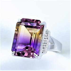 PT900アメトリン10.0ct ペンダントトップ アメトリン ネックレス ペンダント 10.0ct SV925 バイカラー 2月 11月