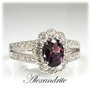 アレキサンドライト リング 指輪 0.84ct...の詳細画像1
