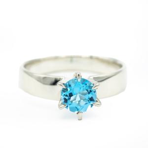 ブルートパーズ リング 指輪 大粒 12.0ct K10WG スイスブルートパーズ