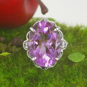 大粒❣️ピンクアメシストリングk10YG15号 2月 誕生石】K10YG 1粒