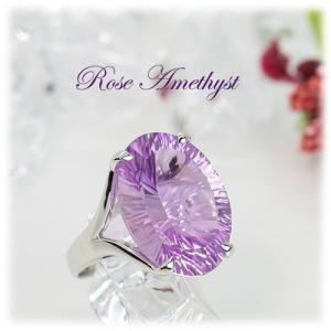 アメジスト リング 指輪 大粒 15.0ct Pt900/K18WG アンティーク風 2月