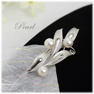 MIKIMOTO（ミキモト） パール ブローチ リボン チャーム 真珠/シルバー