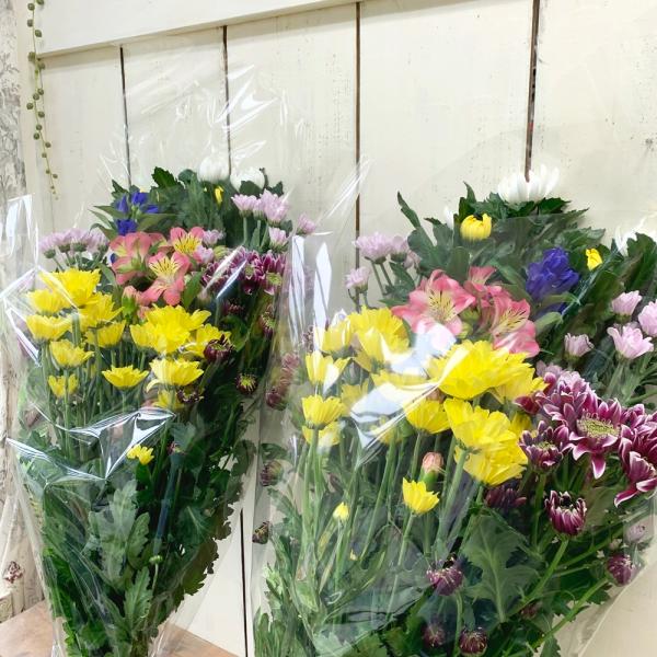 お供えご仏前お墓参り花束　花瓶一対　命日　49日　お盆　新盆　2束