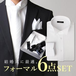 ウィングカラーシャツ 白 細プリーツ フォーマル