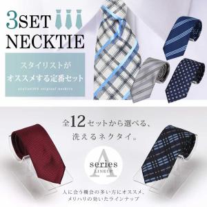 ネクタイ 洗濯ネット付き 3本セット メンズ ...の詳細画像1