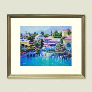 絵画 風景画 額縁入り 【大型サイズ 約110cm×76cm】インテリア アートポスター 額入り 絵画 風景画 インテリア 海外風景 洋画 大型