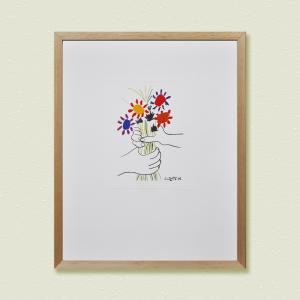 名画アートフレーム 花束を持つ手 パブロ・ピカソ(Pablo Picasso)/絵画
