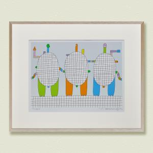 元永定正（もとながさだまさ） 版画 絵画 現代アート 額入り