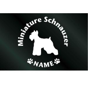 犬のステッカー『DOG STICKER』名前入りドッグステッカーミニチュアシュナウザー(Sサイズ)