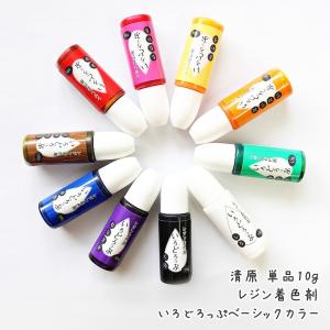 清原 レジン着色剤 いろどろっぷ 単品 単色 10g 全10色 ホワイト レッド ブルー イエロー オレンジ グリーン ピンク パープル ブラック ブラウン 顔