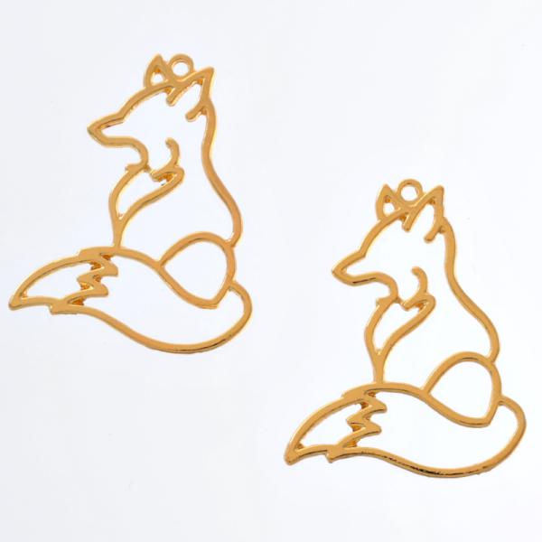 横向きキツネのレジン枠A 4個