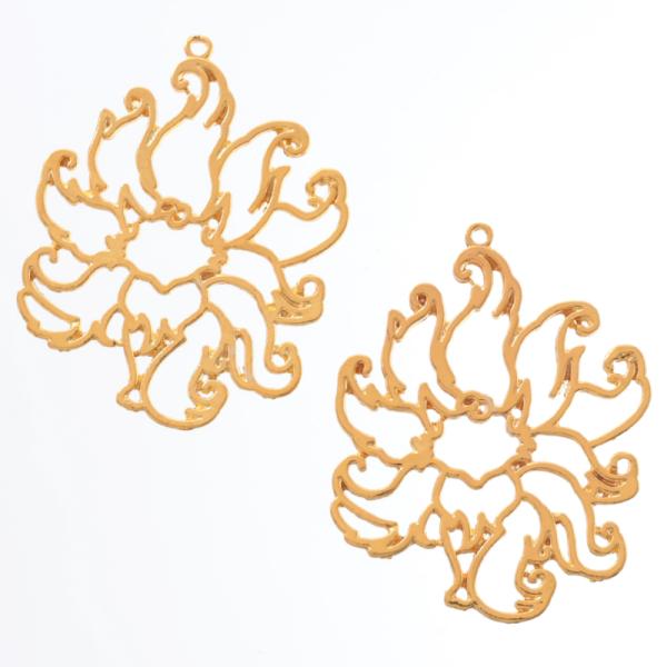 九尾の狐のレジン枠 正面 4個