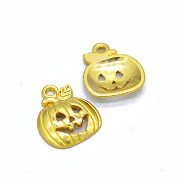 チャーム パーツ ジャックオーランタン 5個[ゴールド]