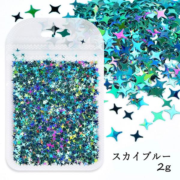 袋入り デザインホログラム キラキラトゥインクル 約2g【スカイブルー】