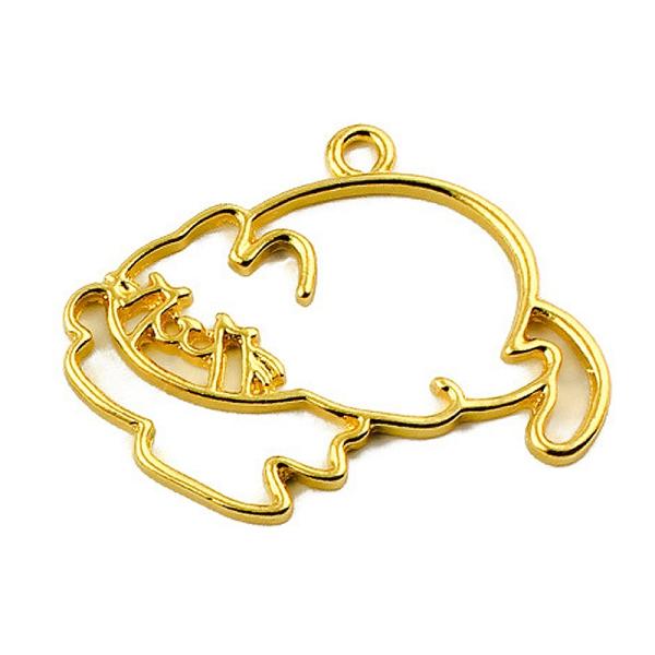 なみだネコの空枠 約42×29mm 1個[ゴールド]