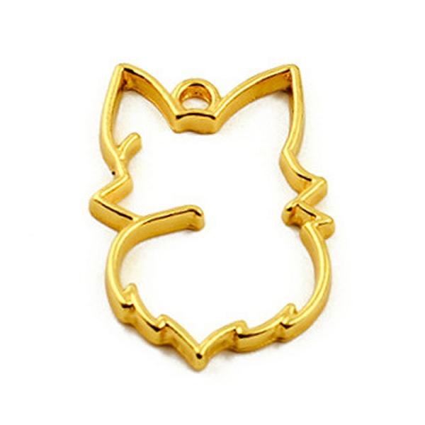 ふっさりキツネの空枠 約21×33mm 1個[ゴールド]