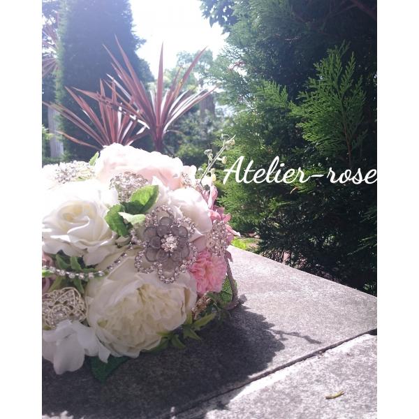 ブローチブーケ 可愛い ウェディング 結婚式 2次会 ブライダル 花嫁 海外 挙式 人前式 神前式 ...