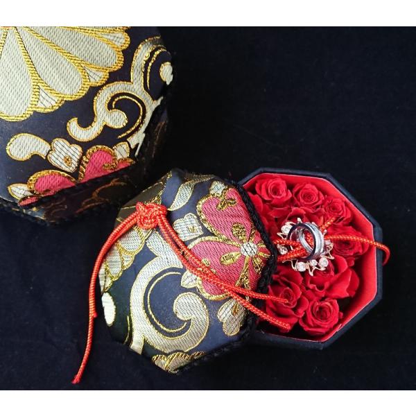 リングピロー　　和婚　神前式　プリザーブドフラワー　指輪　交換