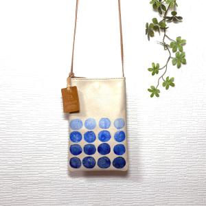 波形 サコッシュ レザー ショルダーバッグ 手染め ハンドメイド