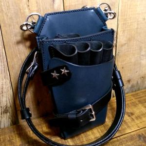 シザーケース スカルコンチョ クロスオーバーレイ プロ用 4丁差し