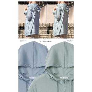 uvカットパーカー レディース ロング フード...の詳細画像3