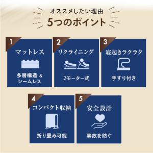 電動ベッド 2モーター 収納式 プレミアムベッ...の詳細画像1