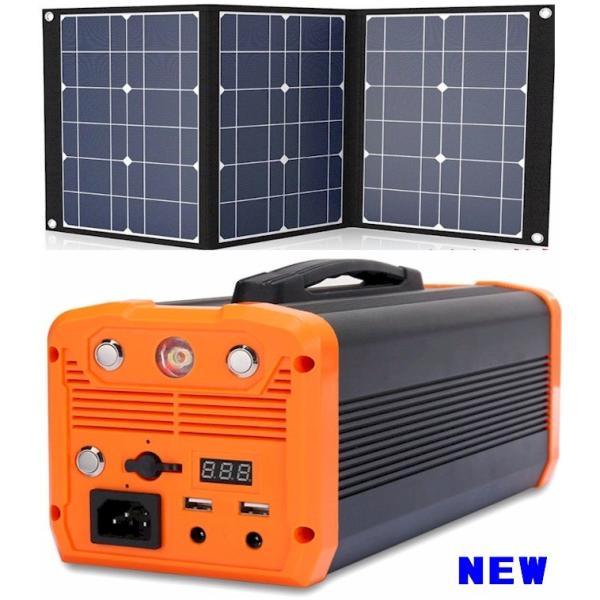 ポータブル電源 超大容量 ソーラーパネル付属セット 小型 軽量 AC100V 最大1000W 500...