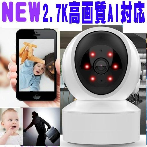 防犯カメラ 小型 軽量 2.7KUHD 高画質 AI対応 IPネットワークカメラ ペットカメラ 赤外...