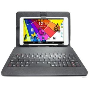 ７〜8インチタブレットPC対応 レザーキーボードケース マイクロUSBケーブル