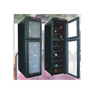 無音無振動UVカットガラス本格18本収納デジタル式2ドアワインセラー　dprs