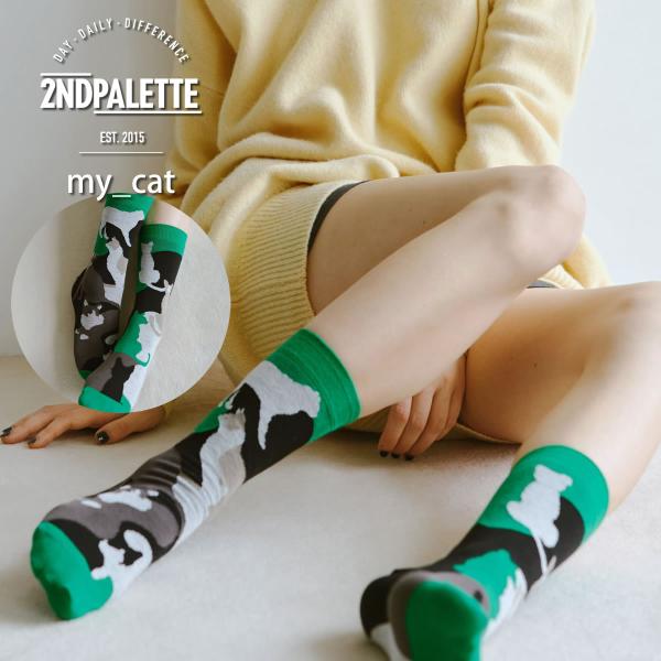 2nd PALETTE セカンドパレット マイ キャット 気まぐれな猫たちの物語 クルーソックス ア...