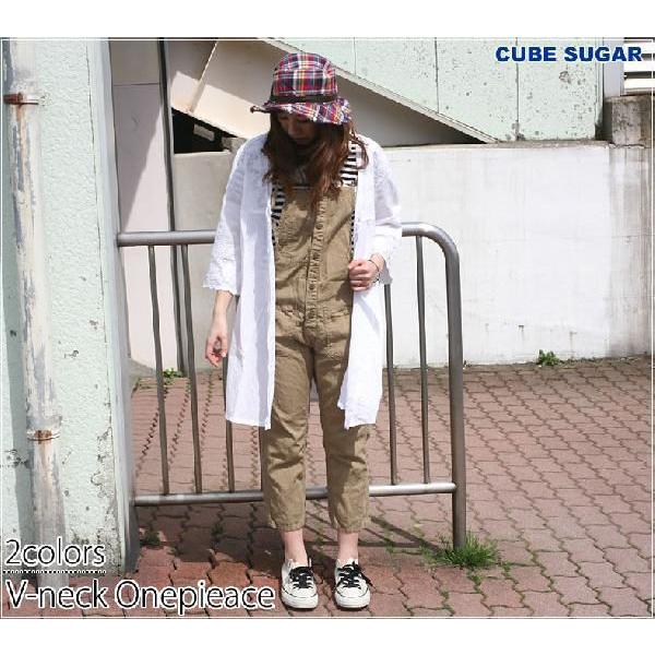 キューブシュガー CUBE SUGAR Vネックワンピース 7分袖 ワンピース レディース カーディ...