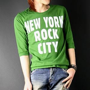 ダブテイルDOVETAIL7分袖プリントTシャツNEW YORK ROCK CITY メンズ カット...