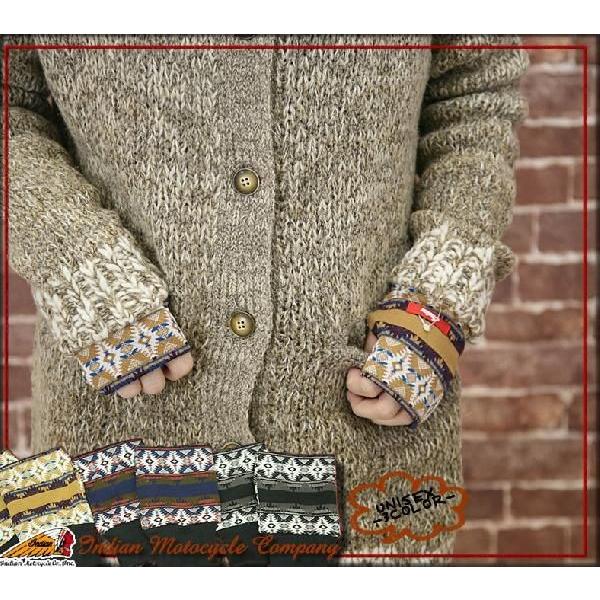インディアン Indian ネイティブ柄 フィンガーレス 手袋 グローブ P おしゃれ 爆買
