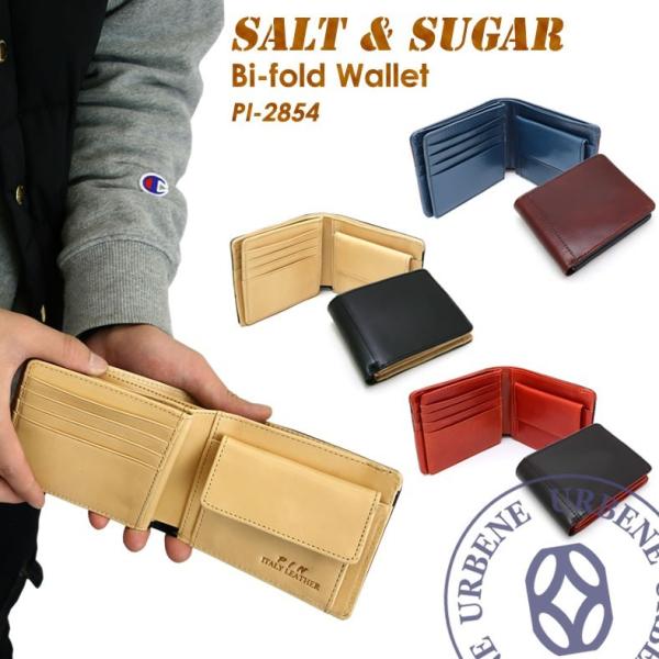 ソルト＆シュガー 二つ折り財布 salt&amp;sugar PIN ピン リアルレザー 2つ折りウォレット...
