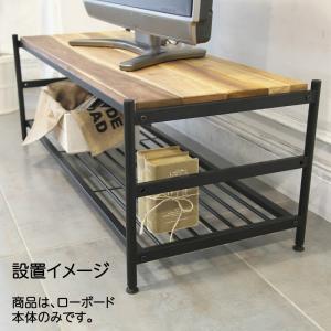 ローボード テレビ台 木製 スチール 無垢板 アイアン*ウッド テレビ