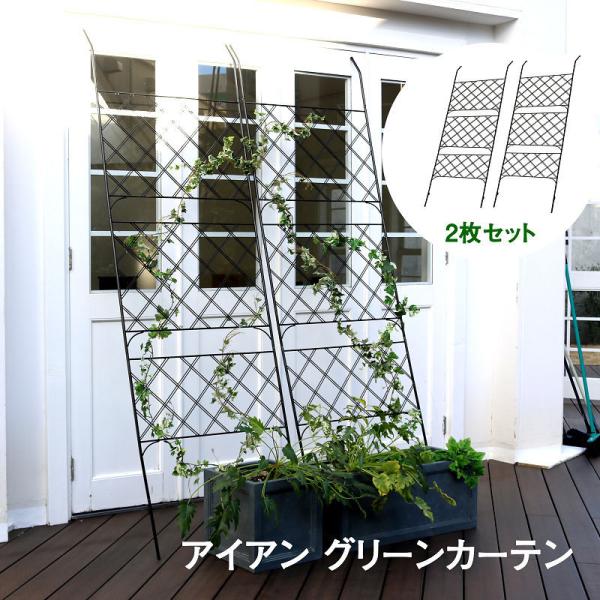 アイアン製グリーンカーテン 2枚セット アイアンフェンスdiy アイアンフェンスアンティーク ガーデ...