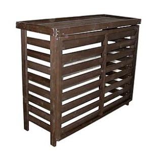 ボーダーエアコンカバー ジャンボサイズ 室外機カバーdiy 室外機カバー大型 おしゃれ 木製