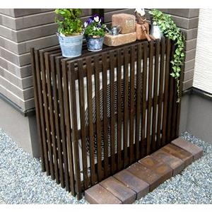 ガーデンガーデン モダンエアコン室外機カバー ライト ダークブラウン モダンエアコンカバー ライト 室外機カバーdiy 室外機カバー大型