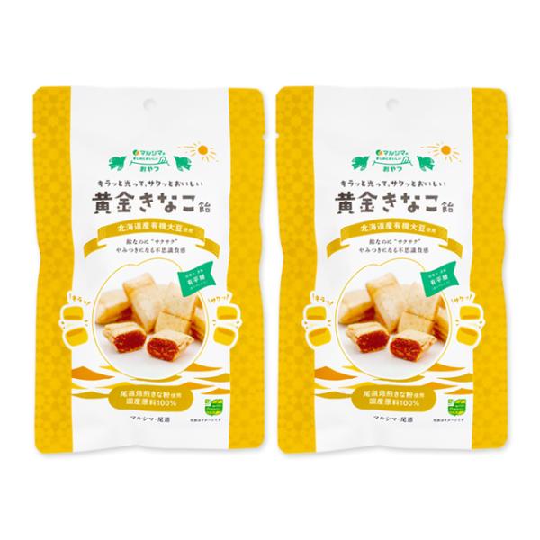 黄金きなこ飴 80g(個包装込み)×2袋セット マルシマ  【メール便配送可】