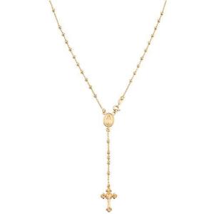 MiaBella 18Kゴールドオーバー スターリングシルバー イタリアンロザリオビーズ 十字架 Yネックレスチェーン レディース メンズ 20インチ｜athena8